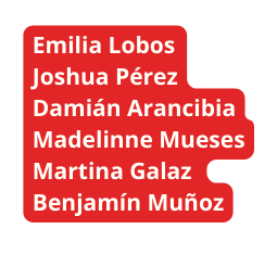 Emilia Lobos Joshua Pérez Damián Arancibia Madelinne Mueses Martina Galaz Benjamín Muñoz